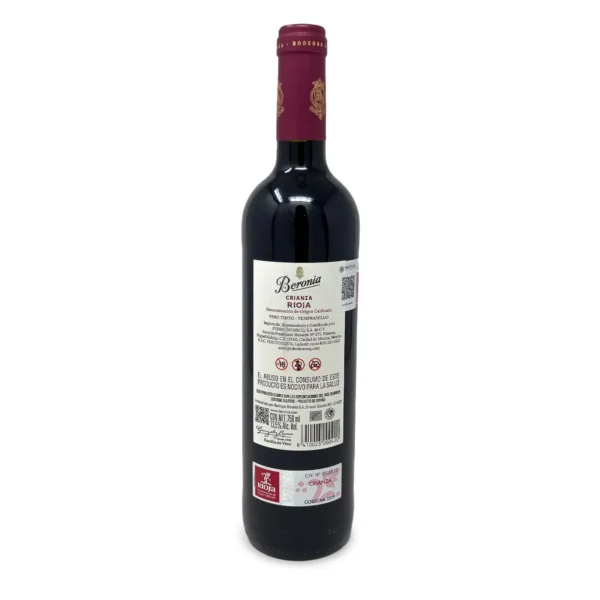 VINO TINTO BERONIA CRIANZA 750 ml - Imagen 3