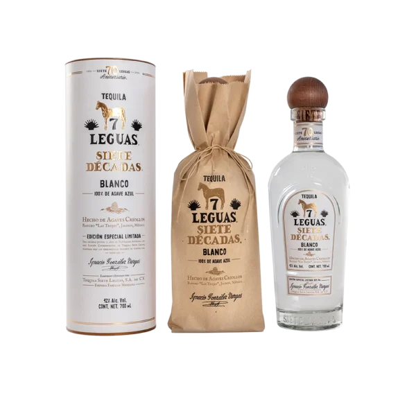 TEQUILA 7 LEGUAS SIETE DECADAS BLANCO 700ML - Imagen 2